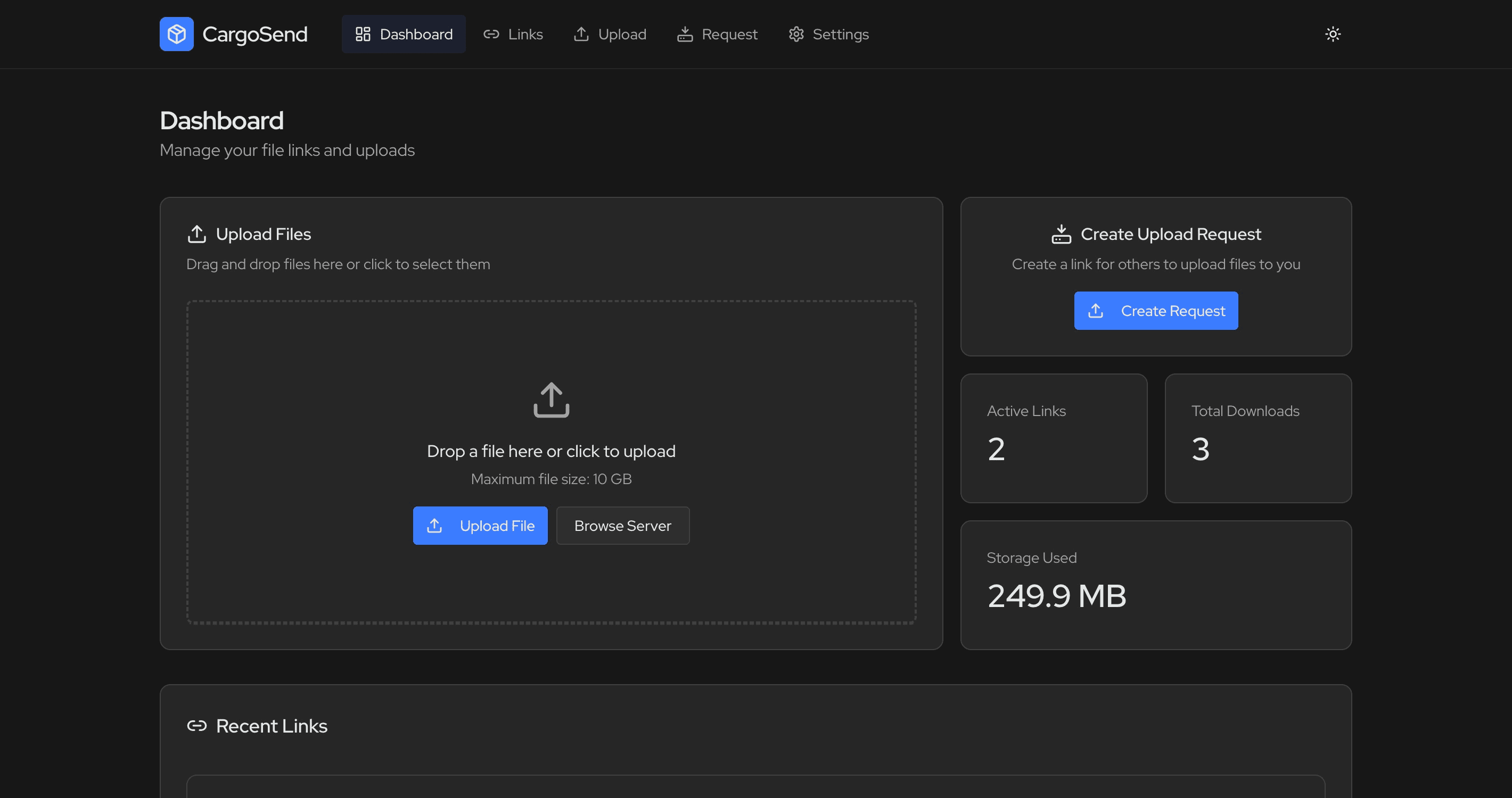 CargoSend Dashboard